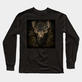 Dark Cottagecore Deer Head Long Sleeve T-Shirt